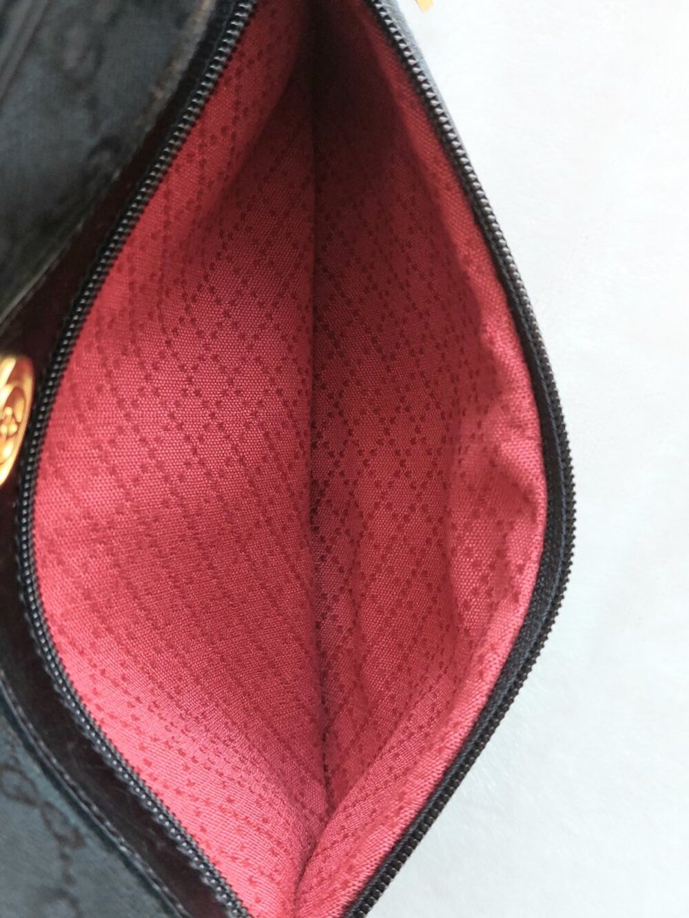 Vintage Gucci Black GG Jacquard Woven Textile Sherry Line Crossbody Bag PRISTINE - Picture 10 of 16